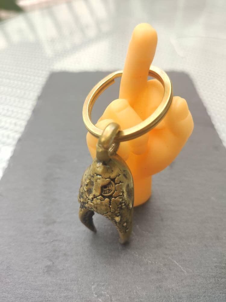 Putogn! Brass Copper Crab Tongs Key Pendant β Handmade Money Symbol Key Holder for Good Fortune & Nautical Style!
