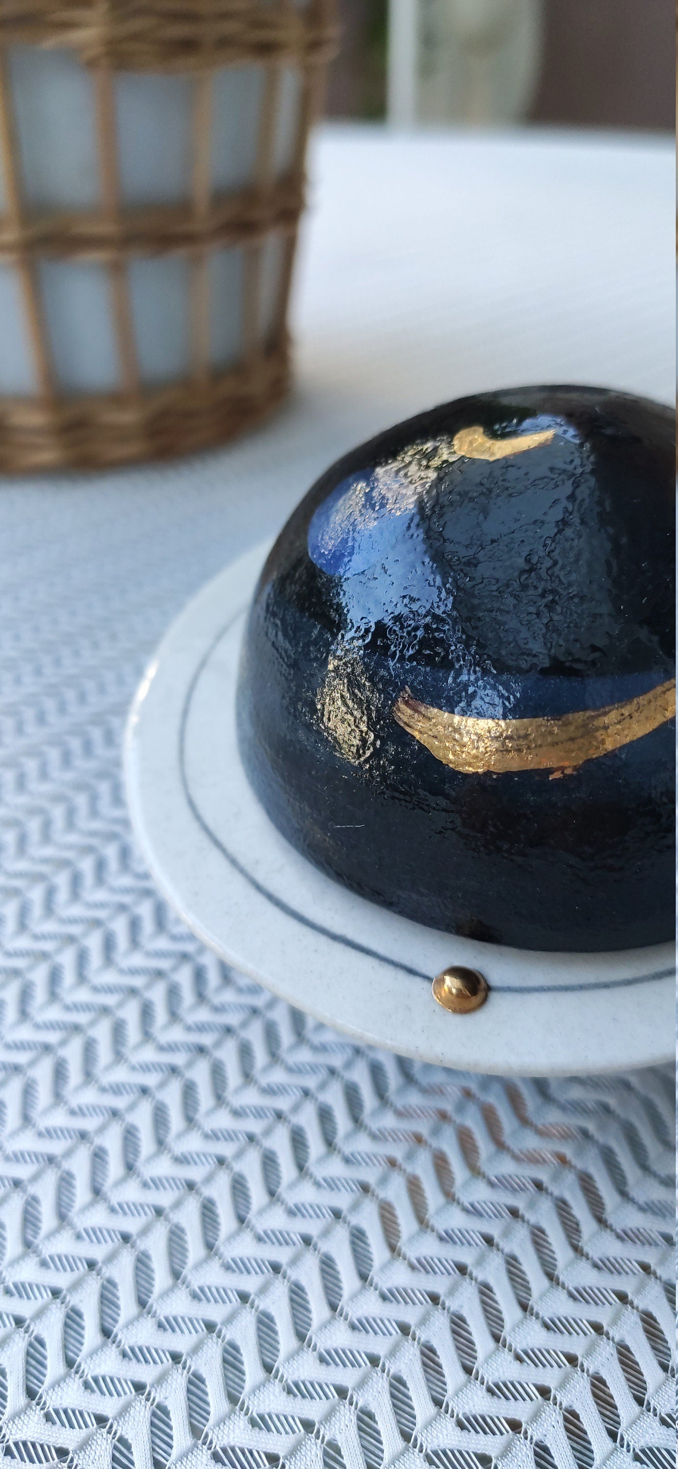 Putogn! Ceramic Planet with Satellite Belt – Handmade Space-Inspired Decor for Astronomy Lovers & Modern Homes!