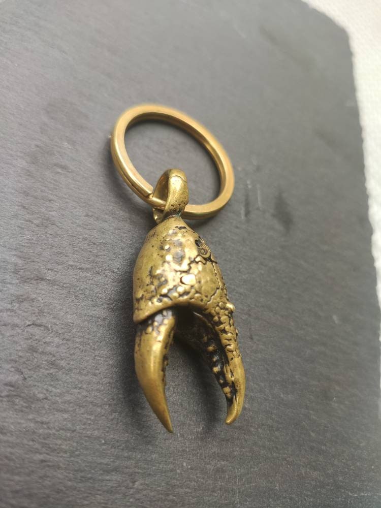 Putogn! Brass Copper Crab Tongs Key Pendant β Handmade Money Symbol Key Holder for Good Fortune & Nautical Style!
