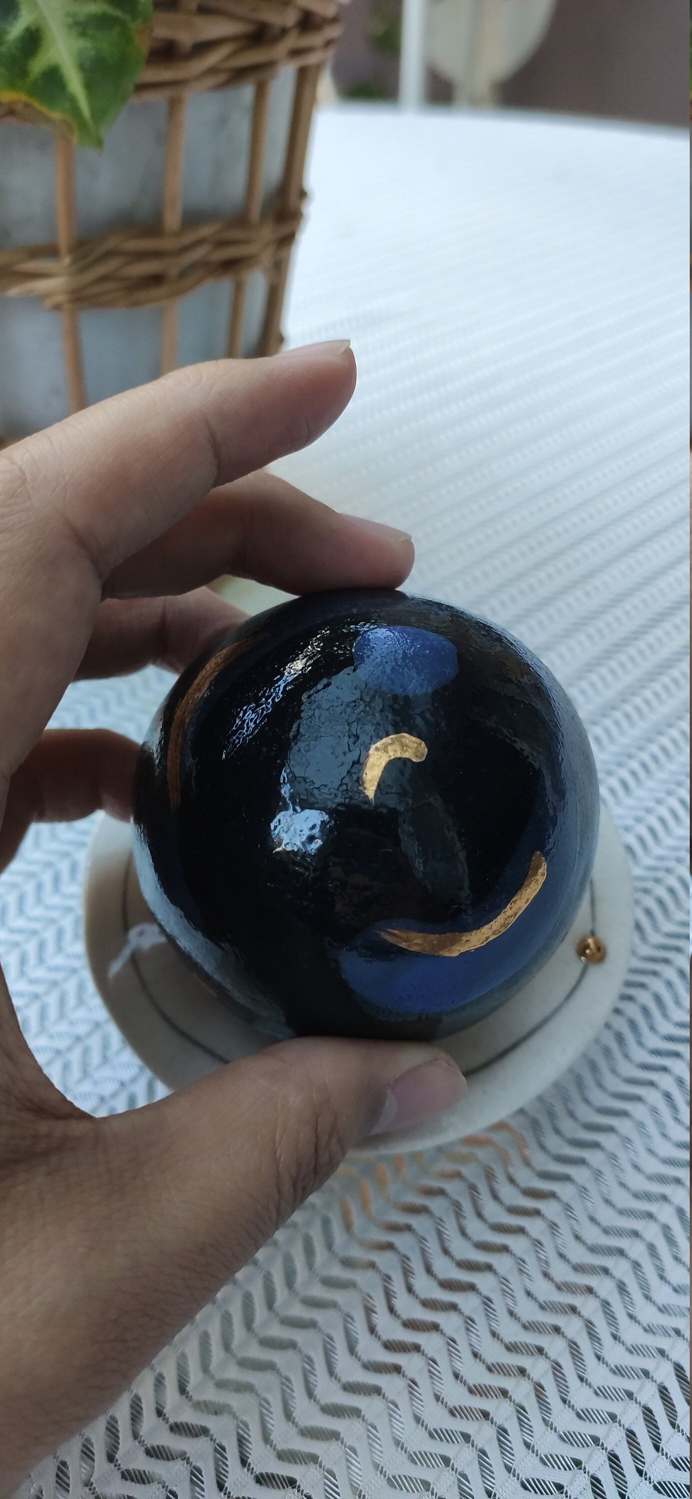 Putogn! Ceramic Planet with Satellite Belt – Handmade Space-Inspired Decor for Astronomy Lovers & Modern Homes!