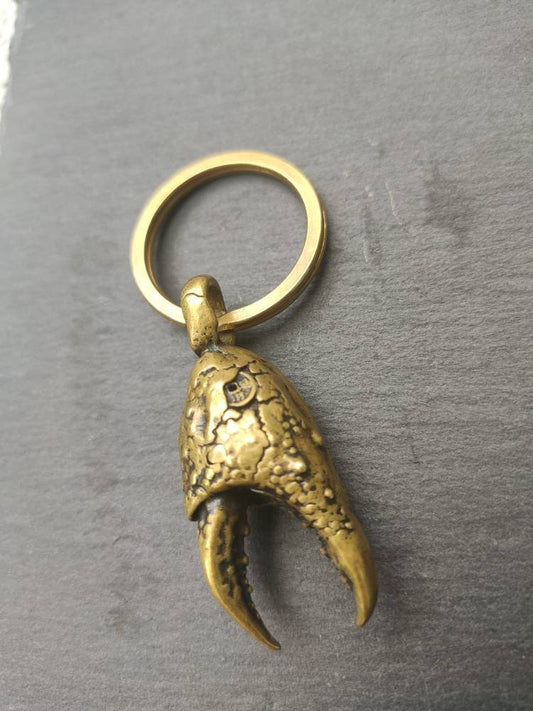 Putogn! Brass Copper Crab Tongs Key Pendant – Handmade Money Symbol Key Holder for Good Fortune & Nautical Style!