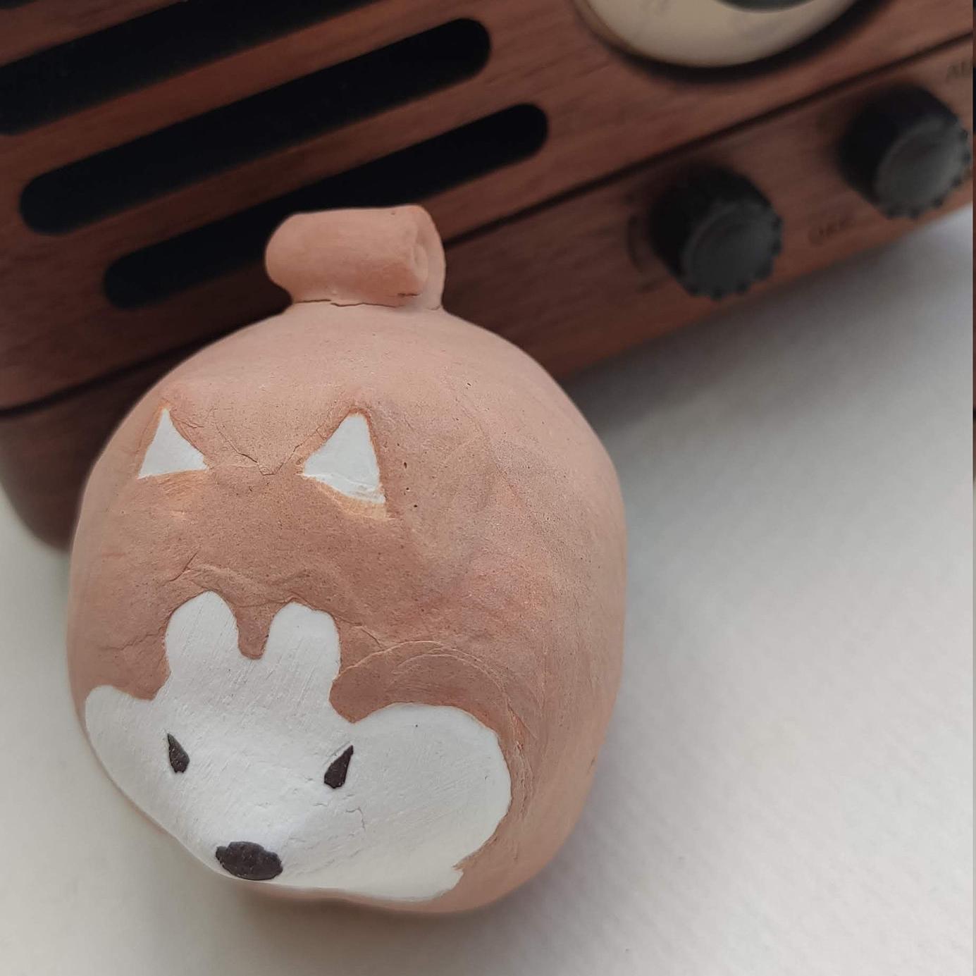 Putogn! Quirky Ceramic Mini Shiba Inu Figurines – Handmade Rustic Pet Dog Decor for Animal Lovers & Nature-Inspired Homes!