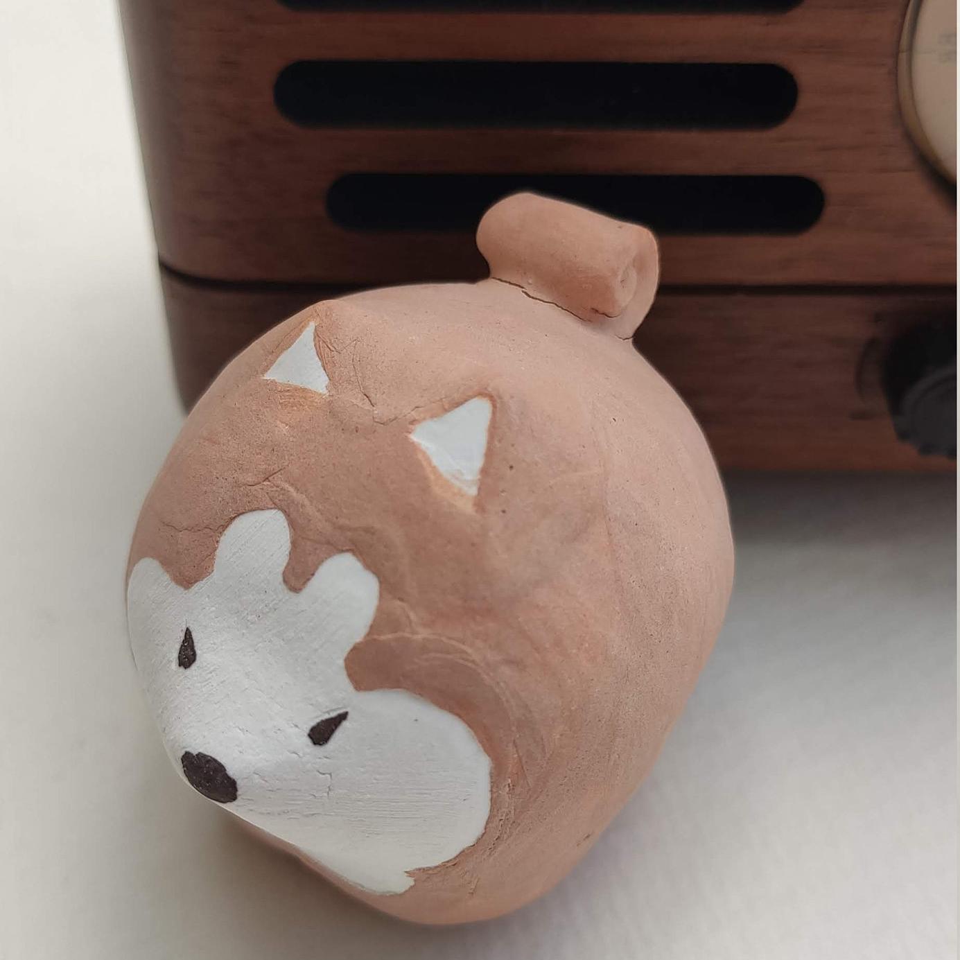 Putogn! Quirky Ceramic Mini Shiba Inu Figurines – Handmade Rustic Pet Dog Decor for Animal Lovers & Nature-Inspired Homes!