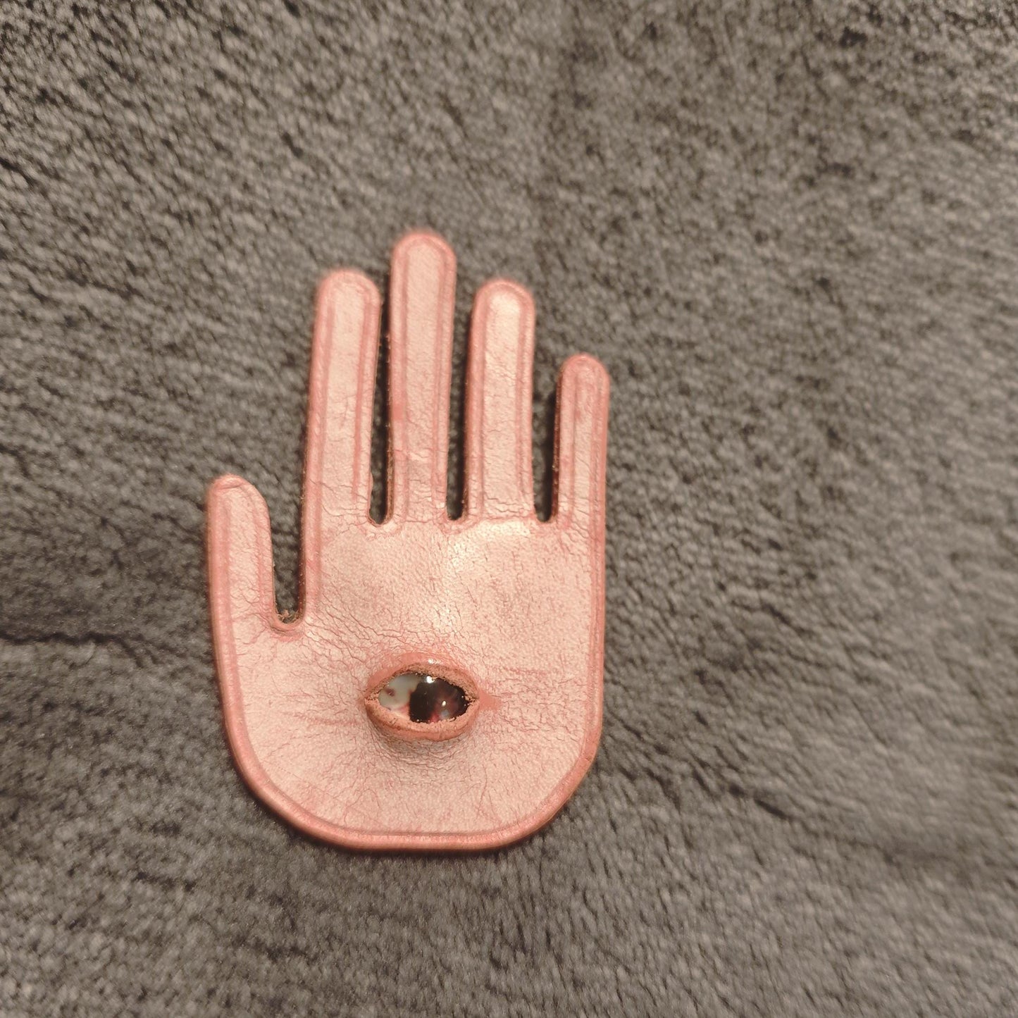 Putogn! Pink Gothic Eye in the Palm Leather Bracelet – Edgy Handmade Jewelry for Mystic Lovers & Bold Fashionistas!
